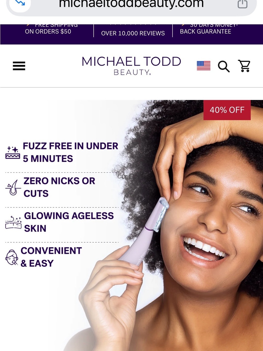 Sonicsmooth Pro+ White Facial Dermaplaning & Hair Removal Tool - Picture 6 of 7